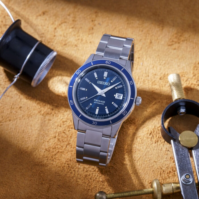 Seiko Presage Style60's Automatic Blue Dial Silver Steel Strap Watch for Men - SRPG05J1 - Image 6